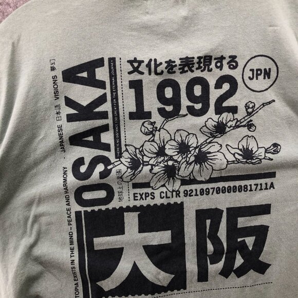 Topman Osaka Graphic T-Shirt Mens L Olive Green Short Sleeve Casual 100% Cotton - Picture 6 of 10
